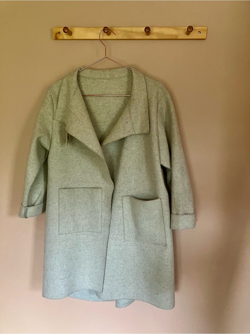Custom Wool Open Front Coat